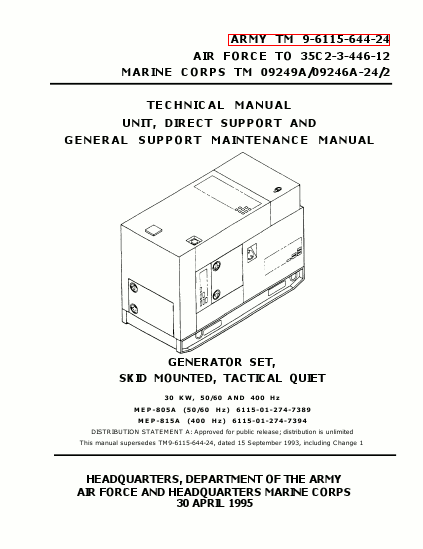 TM 9-6115-644-24 Technical Manual